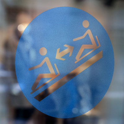 Gebodspictogram Afstand Houden Verplicht Sticker - 3