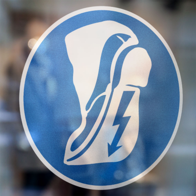 Gebodspictogram Geleidende schoenen verplicht sticker - 3