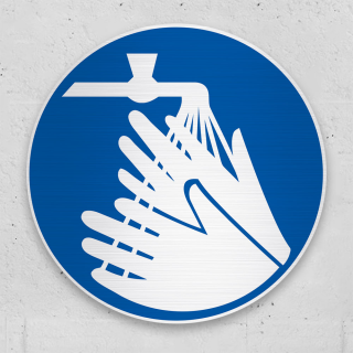 Gebodspictogram Handen wassen verplicht sticker - 4