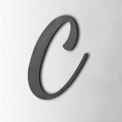 Houten Letter C Back To Black MDF Zwart - 1