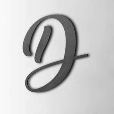 Houten Letter D Back To Black MDF Zwart - 1