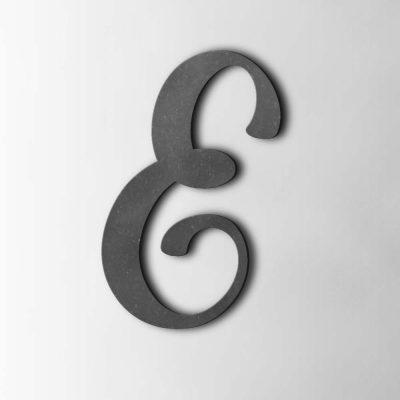 Houten Letter E Back To Black MDF Zwart - 1