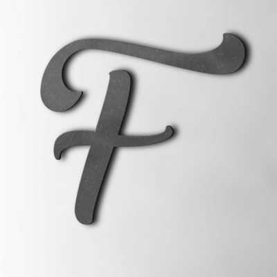 Houten Letter F Back To Black MDF Zwart - 1