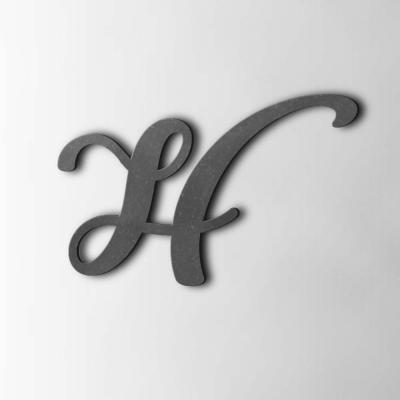 Houten Letter H Back To Black MDF Zwart - 1 Houten Letter H Back To Black MDF Zwart - 1