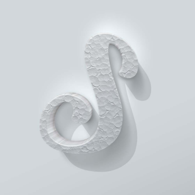 Piepschuim Letter S Back to Black - 1