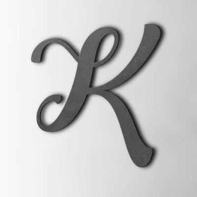 Houten Letter K Back To Black MDF Zwart - 1