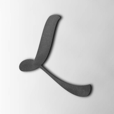 Houten Letter L Back To Black MDF Zwart - 1