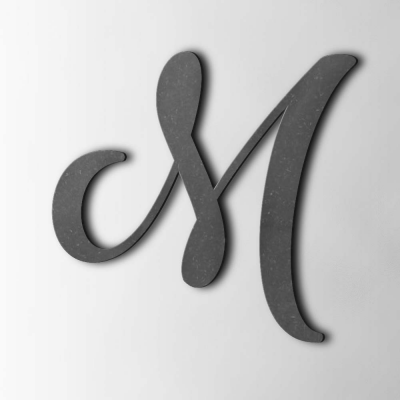Houten Letter M Back To Black MDF Zwart - 1 Houten Letter M Back To Black MDF Zwart - 1