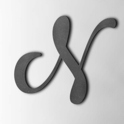 Houten Letter N Back To Black MDF Zwart - 1