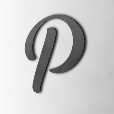 Houten Letter P Back To Black MDF Zwart - 1