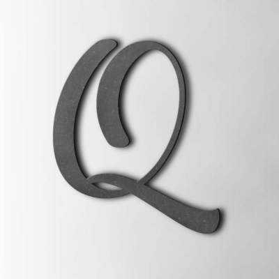 Houten Letter Q Back To Black MDF Zwart - 1