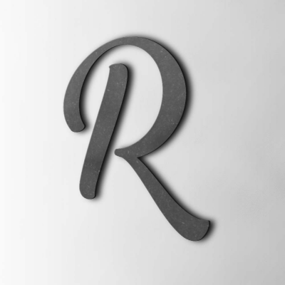 Houten Letter R Back To Black MDF Zwart - 1
