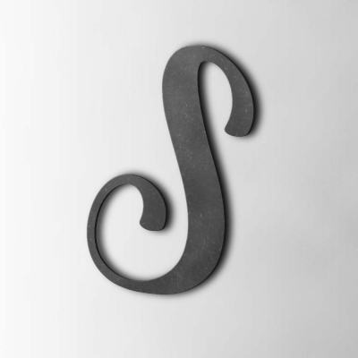 Houten Letter S Back To Black MDF Zwart - 1