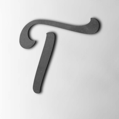 Houten Letter T Back To Black MDF Zwart - 1