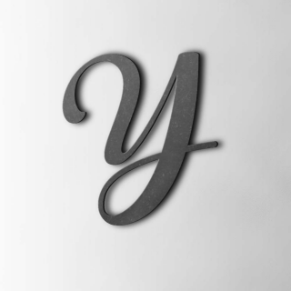 Houten Letter Y Back To Black MDF Zwart - 1