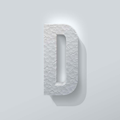 Piepschuim Letter D Bebas Neue - 1