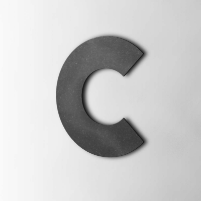 Houten Letter C Big John MDF Zwart - 1