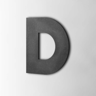 Houten Letter D Big John MDF Zwart - 1