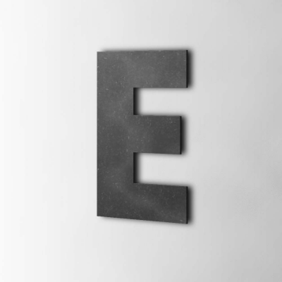 Houten Letter E Big John MDF Zwart - 1