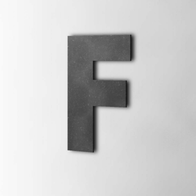 Houten Letter F Big John MDF Zwart - 1