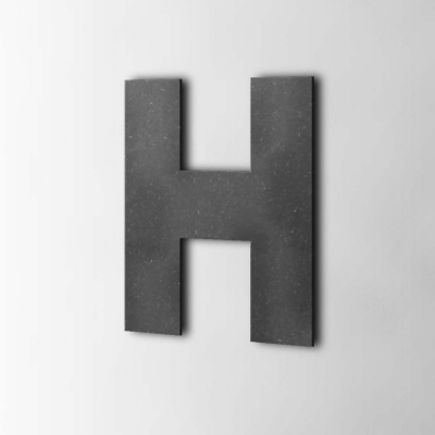 Houten Letter H Big John MDF Zwart - 1