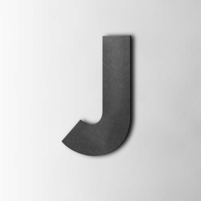 Houten Letter J Big John MDF Zwart - 1