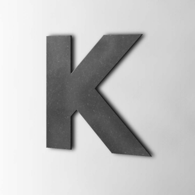 Houten Letter K Big John MDF Zwart - 1