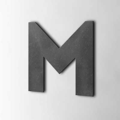 Houten Letter M Big John MDF Zwart - 1