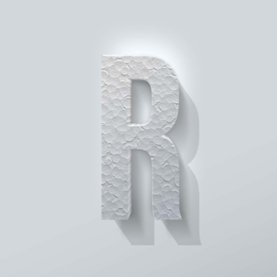 Piepschuim Letter R Bebas Neue - 1 Piepschuim Letter R Bebas Neue - 1