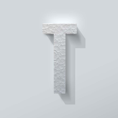 Piepschuim Letter T Bebas Neue - 1