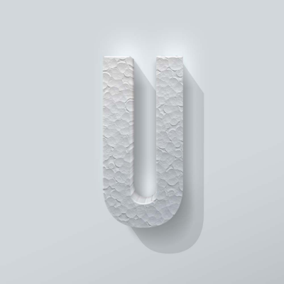 Piepschuim Letter U Bebas Neue - 1