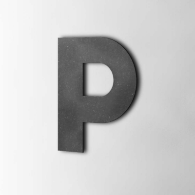 Houten Letter P Big John MDF Zwart - 1