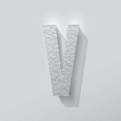 Piepschuim Letter V Bebas Neue - 1