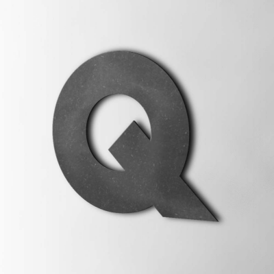 Houten Letter Q Big John MDF Zwart - 1