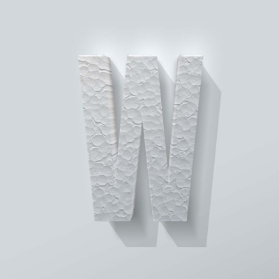 Piepschuim Letter W Bebas Neue - 1