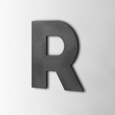 Houten Letter R Big John MDF Zwart - 1 Houten Letter R Big John MDF Zwart - 1