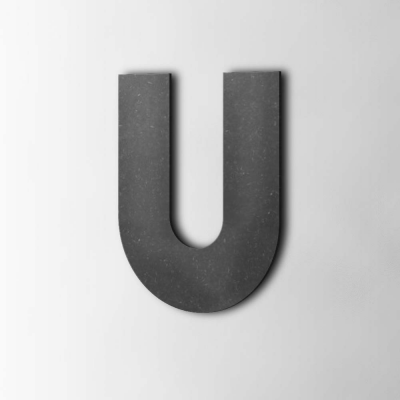 Houten Letter U Big John MDF Zwart - 1