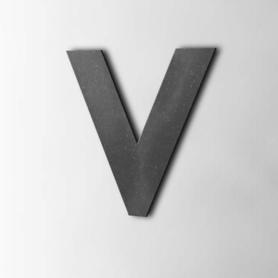 Houten Letter V Big John MDF Zwart - 1