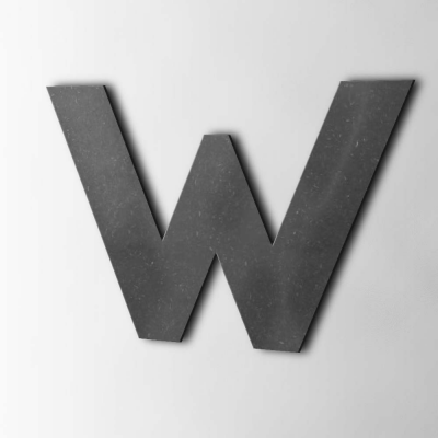 Houten Letter W Big John MDF Zwart - 1