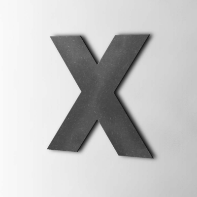 Houten Letter X Big John MDF Zwart - 1