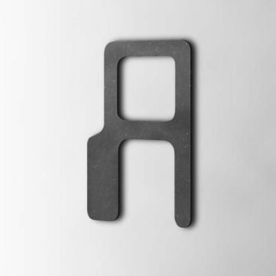 Houten Letter A Checkbook MDF Zwart - 1