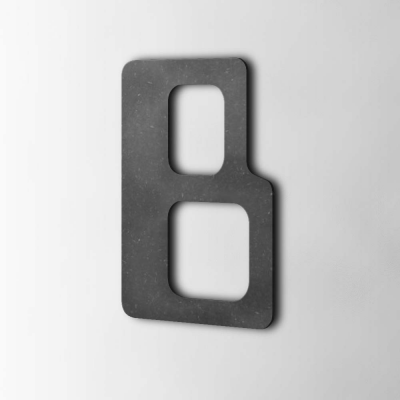 Houten Letter B Checkbook MDF Zwart - 1