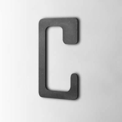 Houten Letter C Checkbook MDF Zwart - 1