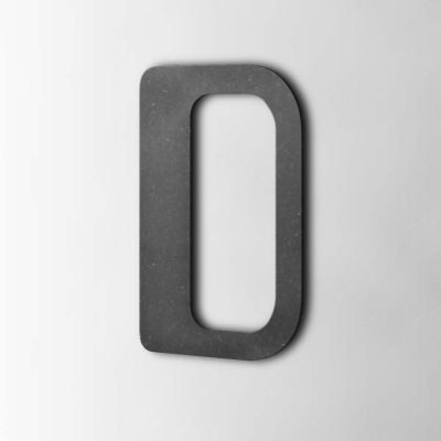 Houten Letter D Checkbook MDF Zwart - 1