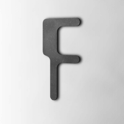 Houten Letter F Checkbook MDF Zwart - 1