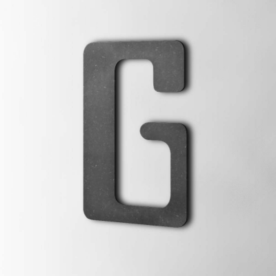 Houten Letter G Checkbook MDF Zwart - 1