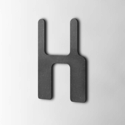 Houten Letter H Checkbook MDF Zwart - 1