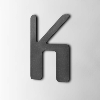 Houten Letter K Checkbook MDF Zwart - 1