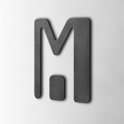 Houten Letter M Checkbook MDF Zwart - 1