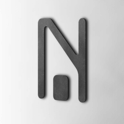 Houten Letter N Checkbook MDF Zwart - 1